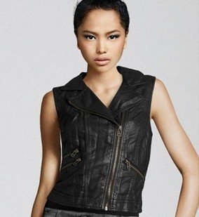 Free shipping 2012 Hot sale Autumn New Womens Pu Leather Waistcoat ladies Womens Casual vest coat
