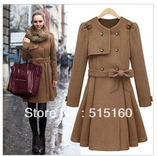 free shipping 2012 hot sale fashion Europe and America auntumn winter lady trench woman winter coat