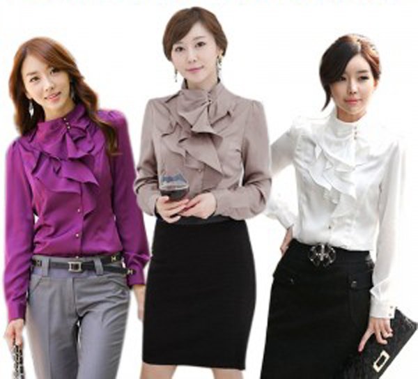 Free shipping!!2012 Hot sale long sleeve flouncing fashion shirts wholesale cheap purple lady t-shirts W691