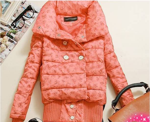 Free shipping 2012 hot sale the woman fashion the Korean version broken flower double-breasted three color cotton coat