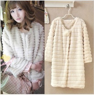 Free shipping 2012 hot sales winter faux fur overcoat outerwear