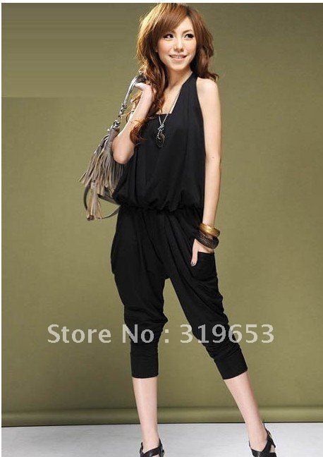 Free shipping +   2012 Hot Sell Fashional Woman Korean style Halter  Jumpsuit