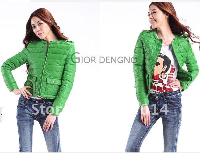 Free shipping 2012 hot-selling slim short design roune collar female elegant down coat, warm jacket