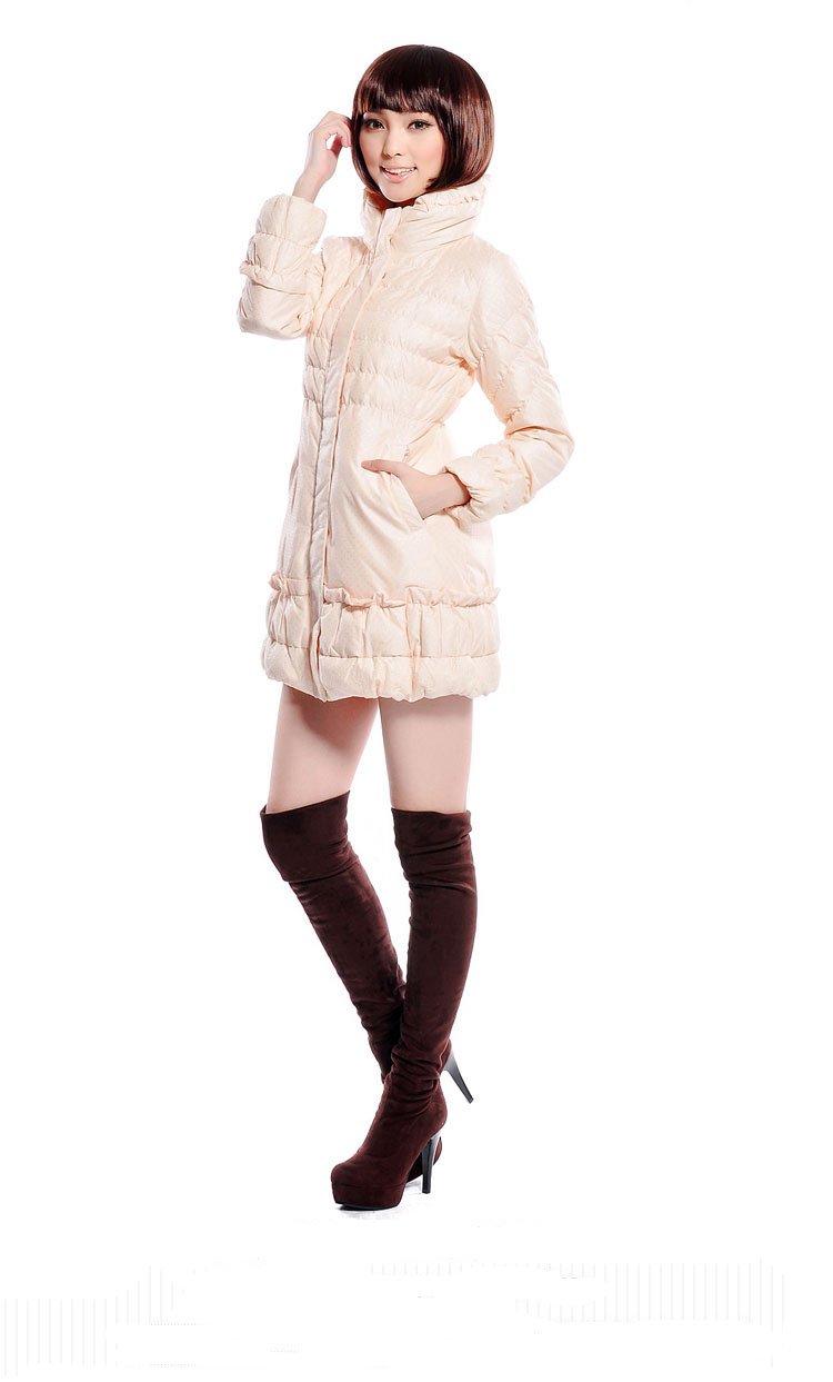 Free shipping 2012 hot-selling ultra large luxurious  slim women medium-long down coat.Turtle neck beautiful