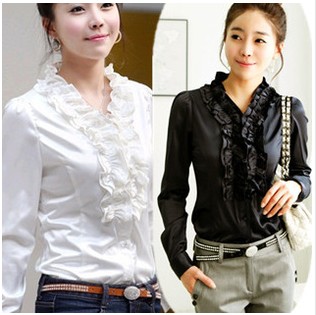 Free shipping , 2012 Hotest OL Ladie's Formal Work Simple Blouses , Women 's Fashion Floral Shirts , Wholesale ,w50