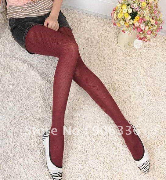 Free shipping 2012  Korea style women tights sliming thin vertical stripes pantyhose leggings for women 5pcs/lot factory price