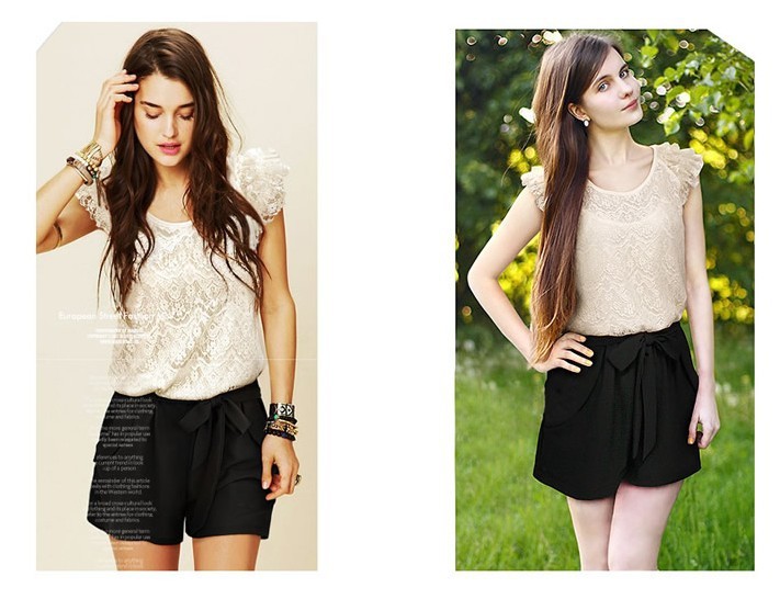 Free shipping 2012 lace ruffle sleeve jumpsuits overall,women shorts,women jumpsuits