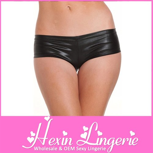 Free shipping 2012 Ladies sexy Wet Look Stretch Leather Panty LB9010 Free Size + Factory Dropship + Wholesale Discount