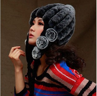 Free shipping/2012 Lady's fashion Rex rabbit hair winter ha/exquiste outdoor autumn and winter hat
