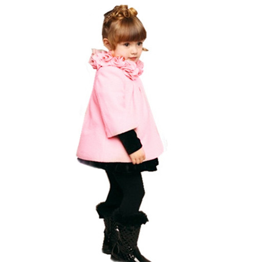 FREE  SHIPPING 2012 large winter female child children's clothing jacket overcoat sweet princess outerwear rose trench