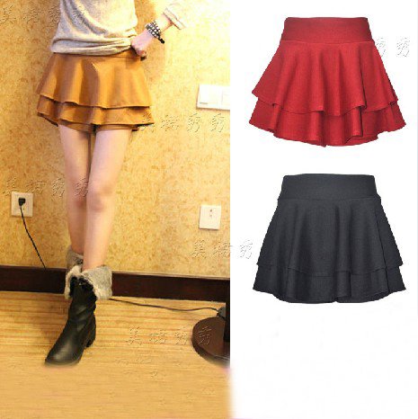 Free shipping 2012 layered dress skorts miniskirt sexy shorts women lady apparel MQK 1piece/lot