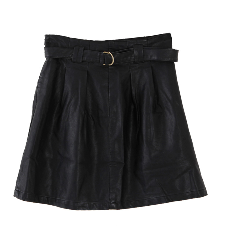 Free shipping 2012 leather belt straight slim pleated slim waist short skirt bust skirt PU