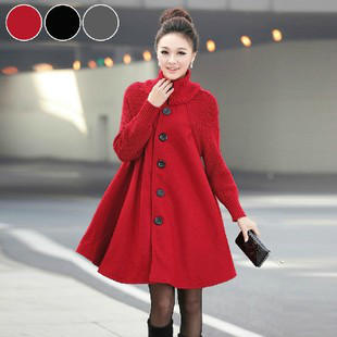 Free shipping 2012 maternity clothing maternity outerwear spring elegant quality maternity wool trench coat loose big