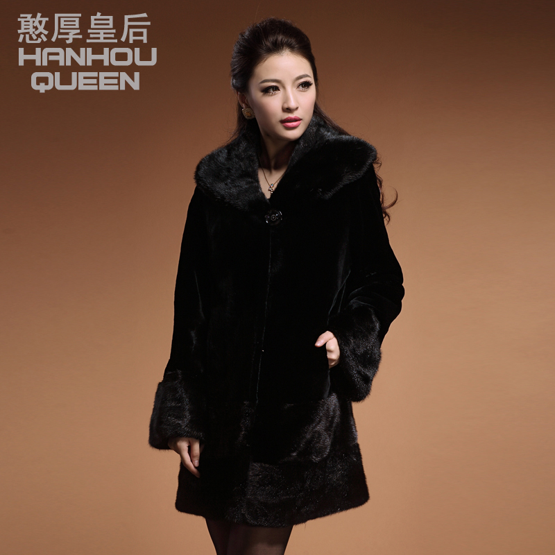 free shipping  2012 mink overcoat marten velvet long design slim fur coat
