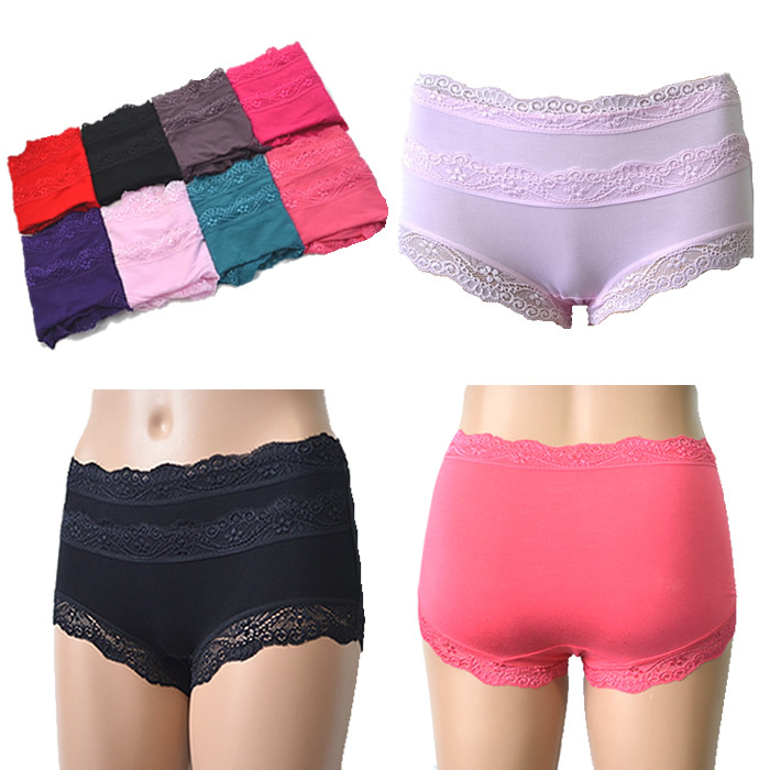 free shipping 2012 modal comfortable breathable solid color sexy lace panty ko020
