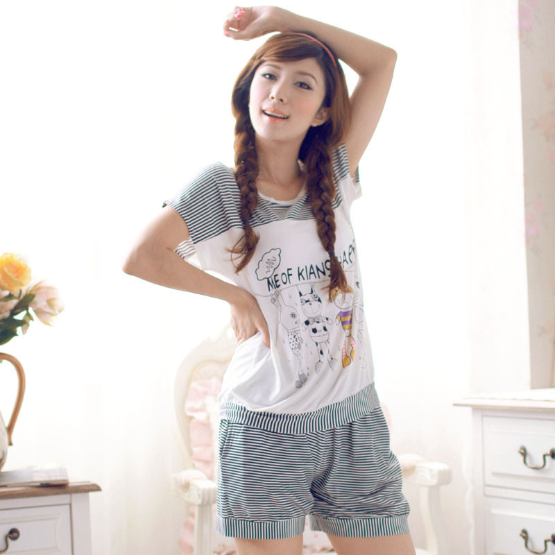 Free shipping! 2012 modal sleep set female short-sleeve casual lounge twinset