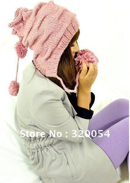 Free shipping,2012 new,1pcs,woman's knitting fold line caps,winter warm ear protection hat,multicolor.