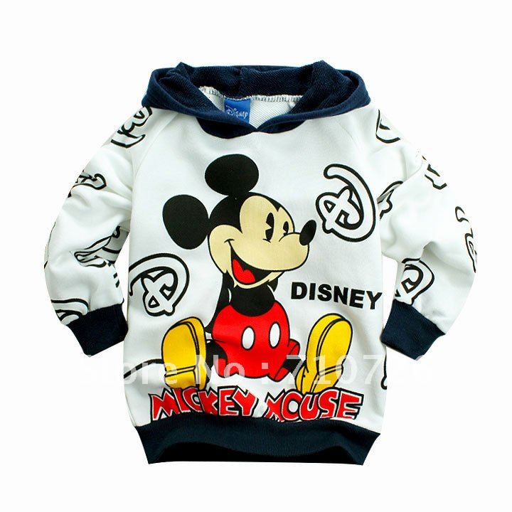 Free shipping, 2012 New,6pcs/lot, Lovely Mickey mouse children sweater(95-140),boy's girl's top shirts Hooded Sweater hoodie
