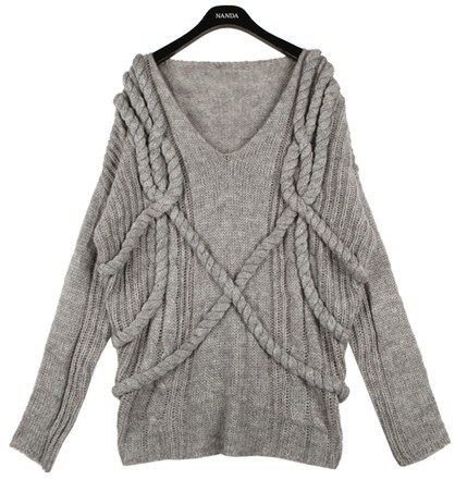 Free Shipping 2012 New arrival autumn elegant loose sweater High Quality Ladies' Plus Size Pullover Sweater 121017#11