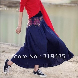 free shipping,2012 new arrival,best quality,summer fashion skirt,women's embroidery bust skirt,color blue,size S M L