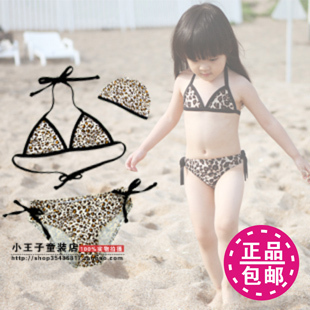 Free shipping 2012 new arrival child swimwear leopard print bikini female child swimwear baby swimwear girl swimwear