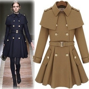 Free shipping!2012 new arrival hot sale Cape cloak outerwear british style belt double breasted overcoat trench winter outwear