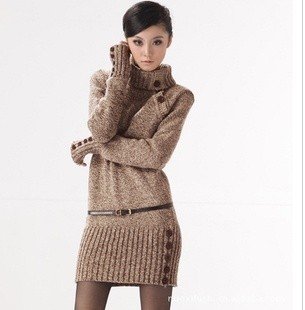 free shipping 2012 new arrival korean autumn and winter slim long sleeve cost-effective warm women sweater/M/black coffee