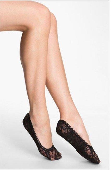 Free Shipping 2012 New Arrival Ladie's Lace  Liner Socks /Sock Slippers  ,really cute