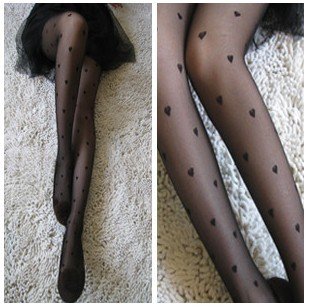 Free Shipping,2012 New Arrival ,Sexy Loving Heart stocking,Tight Black Panty Hose