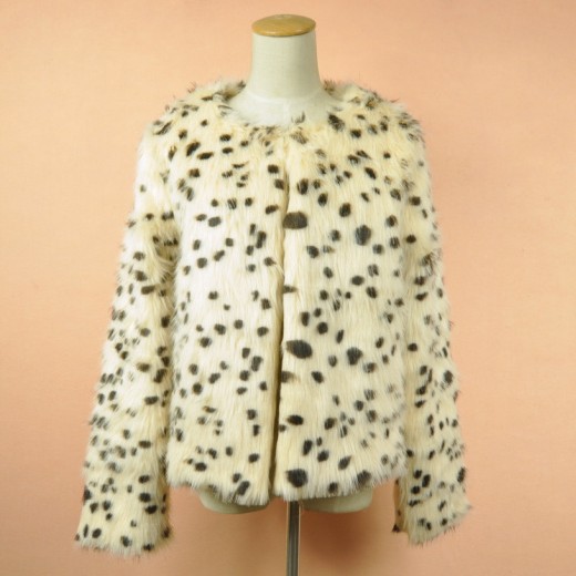 free shipping 2012 new arrival vivi leopard print magazine outerwear o-neck fur coat female 0016