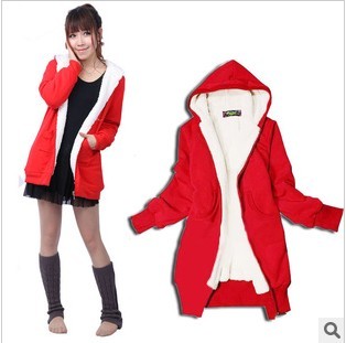 Free Shipping 2012 New arrival Winter women's thickening thermal outerwear berber fleece lining slim gentlewomen outerwear