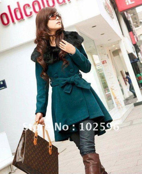 Free Shipping: 2012 new arrivals women's wool trench coat Li12191