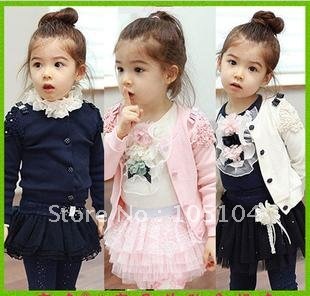 Free shipping 2012 New autumn baby Girls coat cardigan, children outerwear ,jacket ,cotton, t-shirt, tops, tees