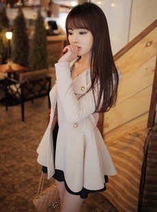Free shipping 2012 new autumn/winter korean style double breasted women trench coat,2 colors Wholesale/Retail