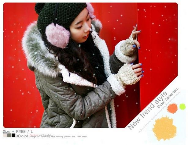 Free shipping 2012 new autumn winter  wool collars coat warm berber Fleece lining cotton-padded coat wowen faux Fur coat FS00010