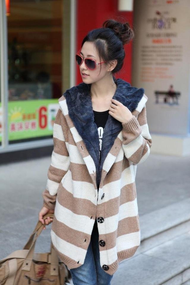 Free shipping 2012 NEW Cardigans High-quality goods hooded Sweater Fur Coat/4color