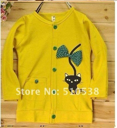 Free shipping ! 2012 new cartoon characters children 's sweater , girls cardigan coat ,4 colors ,90-120 , children's clothing ,