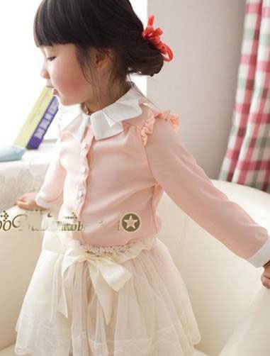 Free shipping ! 2012 new children's clothing , temperament lace collar lace chiffon girl's shirt , autumn children shirt