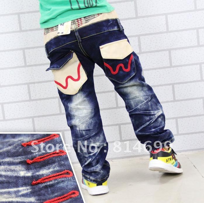 Free shipping 2012 new Children's denim trousers wholesale fashion leisure Korean boy pants X835