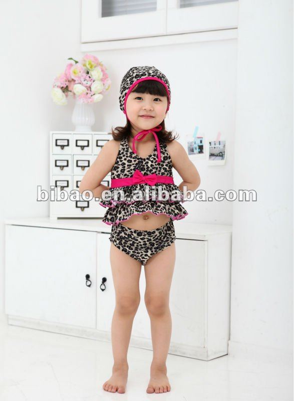 free shipping 2012  new design one-piece leopard girls swimwear 1286# 8T