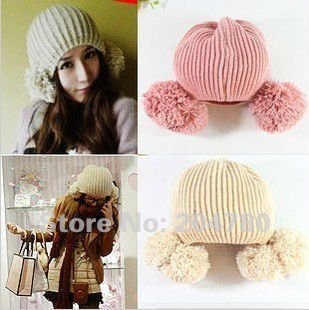 Free Shipping 2012 New Designer Fashion Winter Hats For Women Knitted Winter Hat Cap Wholesale