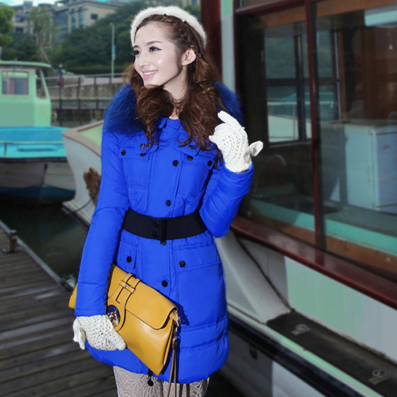 Free Shipping! 2012 New Down Jacket  High-end Customization  Raccoon Fur Collar Fashion Thicken Ladies Down Jacket Coat,GRYR53