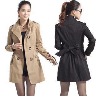 Free Shipping 2012 new fashion belt ladies long-sleeved windbreaker elegant women's trench  breasted  trench outerwear EFY109