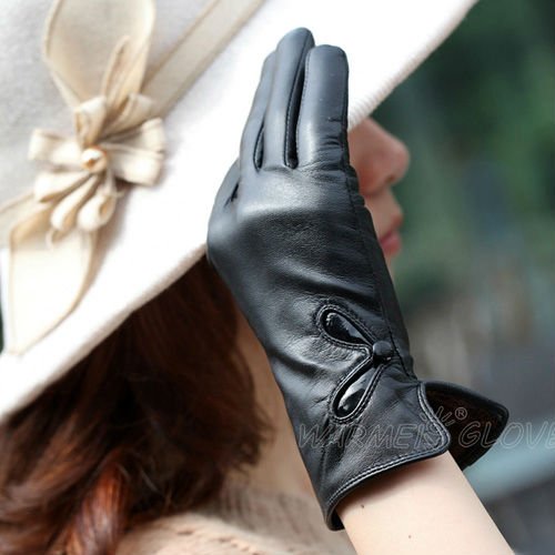 Free Shipping 2012 NEW fashion Ladies lambskin leather winter gloves