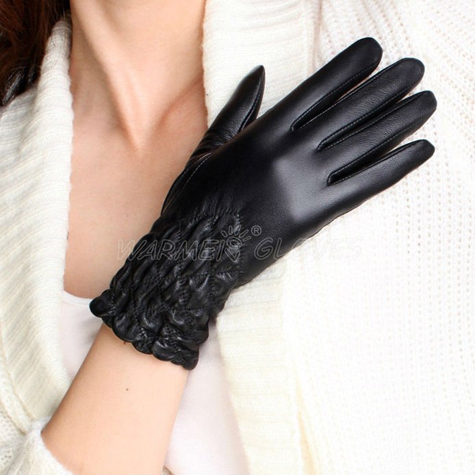 Free shipping 2012 NEW Fashion ladies wholesale winter leather glove