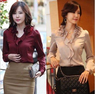 Free Shipping!!2012 New Fashion Women's Long Sleeve Cotton Blouse Ladies' Shirt,Beauty ladies,Choose me right now!!