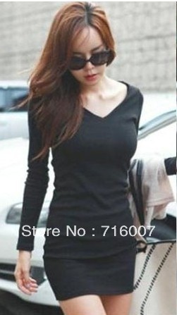 free shipping 2012 new fashion women's long sleeve stripe long t shirt casual cotton dresses, joker tops blouses for Autumn