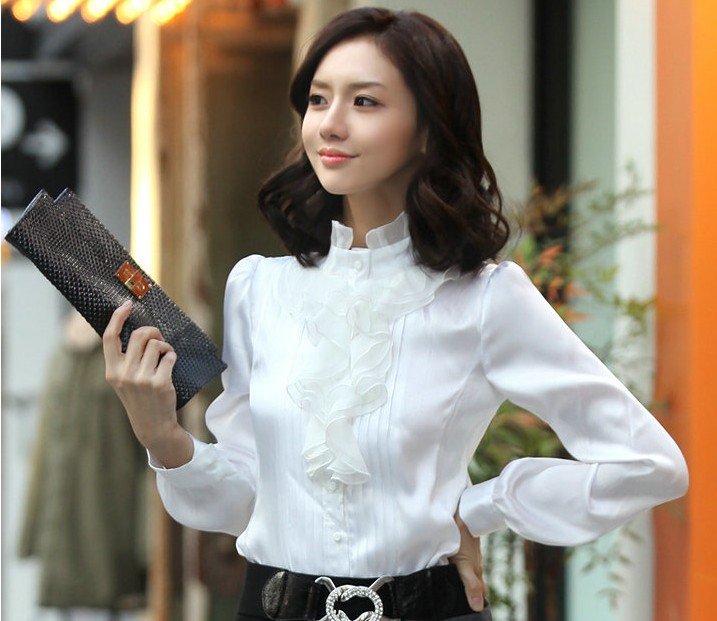 Free Shipping!!2012 New Fashion Women's Long SleeveBlouse Ladies' Shirt,ladies'Chiffon,New style fashion Korea blouse