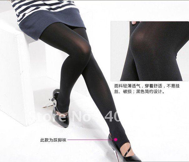free shipping,2012 new fashion Women's Opaque Tights Pantyhose 2 Colors Stockings Leggings Black/Purple