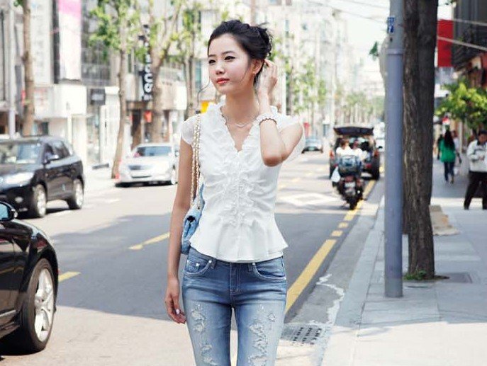Free Shipping!2012 New Fashion Women's Sleeveless Blouses,Ladies'  Chifffon Shirts,Korea OL Style,V-Neck
